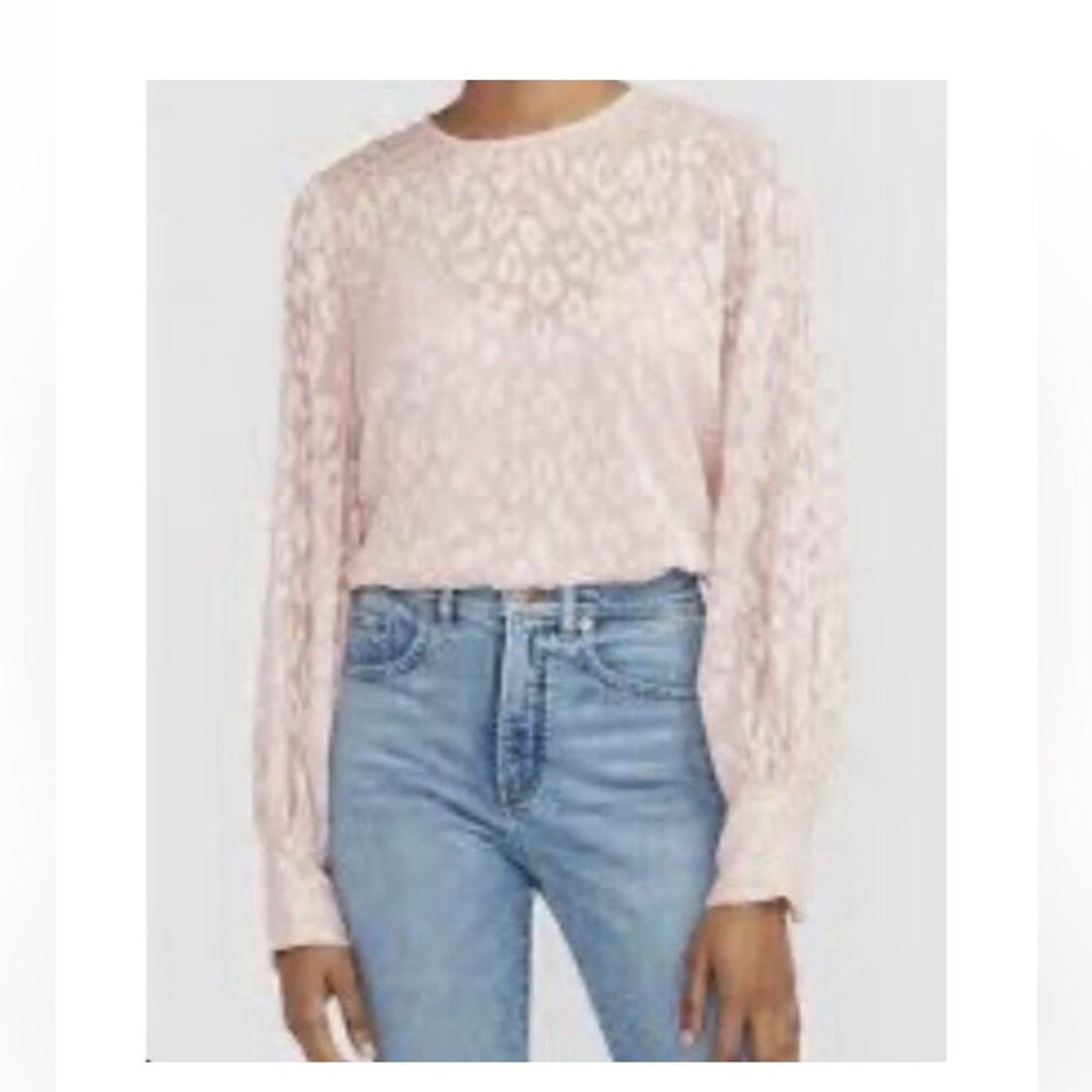 Express Leopard Sheer Layer Blouse
